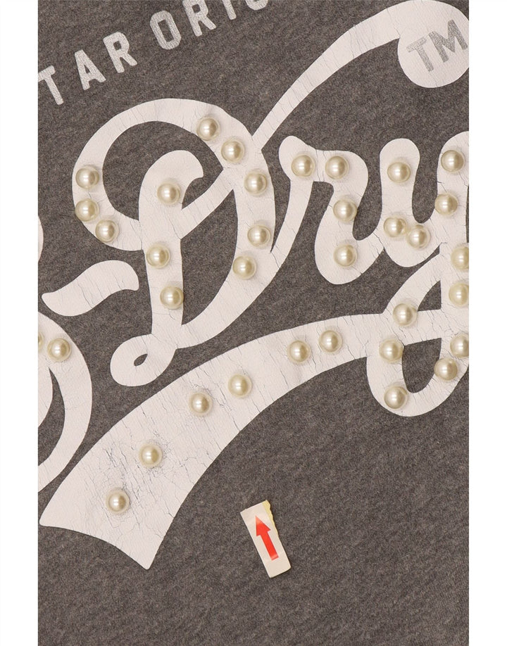 Superdry feminino oversized moletom jumper UK 14 cinza médio colorblock