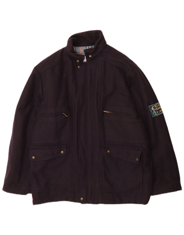 Casaco corta-vento masculino vintage para iate UK 42 XL azul marinho