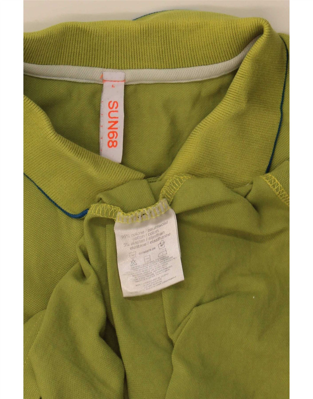 Camisa polo masculina Sun68 grande algodão verde