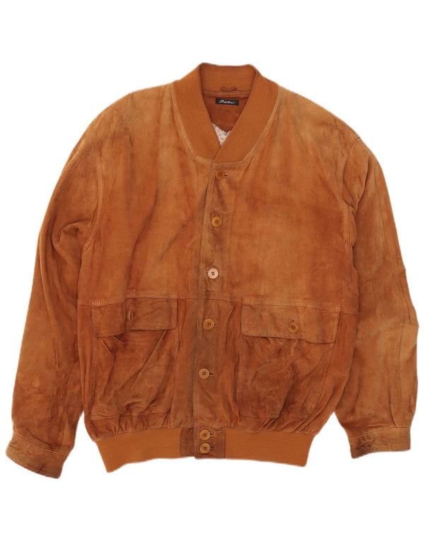 Pielini Jaqueta bomber masculina de camurça IT 56 3XL bege
