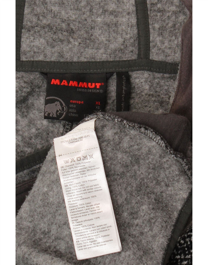 Suéter feminino Mammut com capuz e zíper UK 18 XL cinza espinha de peixe poliéster