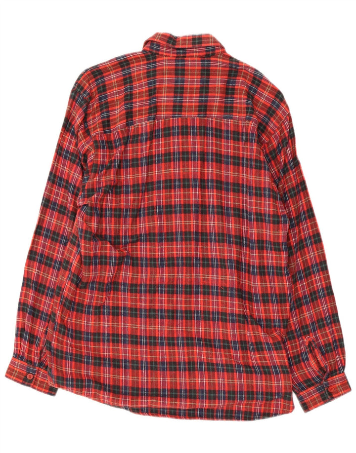 Camisa feminina de flanela Akito Reino Unido 16 grande algodão xadrez vermelho