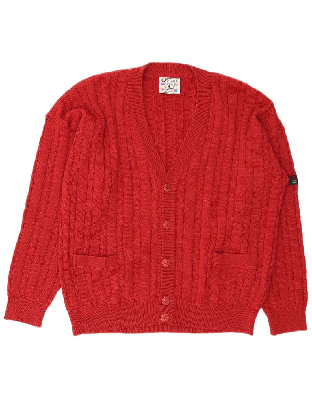 Suéter cardigã masculino NAVIGARE vermelho grande