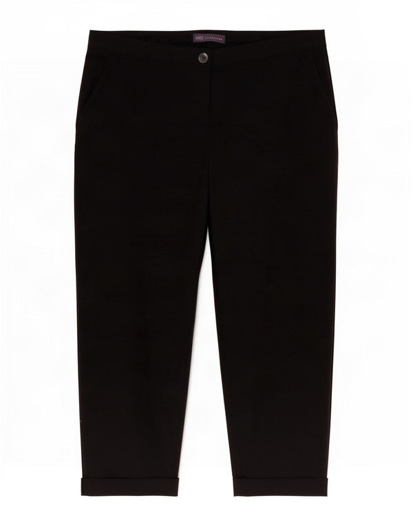 Calça Capri Regular Feminina Marks & Spencer Reino Unido 14 Grande W34 L24 Preta