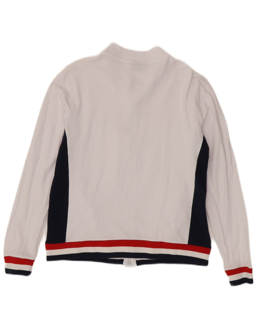 Fila Womens Tracksuit Top Jacket UK 14 Médio Branco Colourblock Algodão