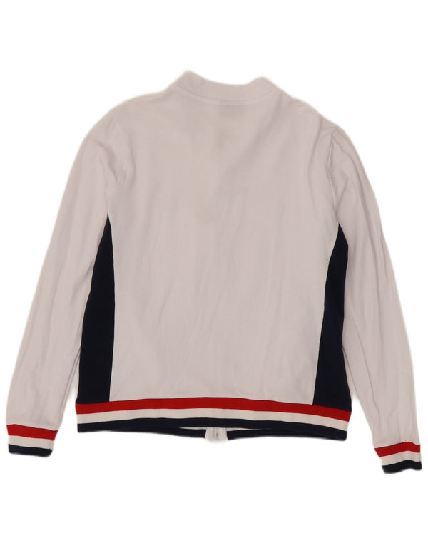 Fila Womens Tracksuit Top Jacket UK 14 Médio Branco Colourblock Algodão