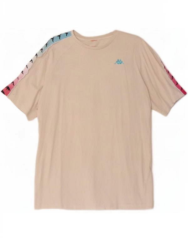 Camiseta gráfica masculina Kappa Top XL de algodão branco