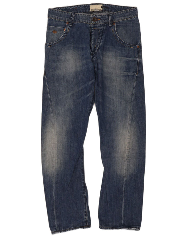 Energie Mens Banana Straight Jeans W33 L31 Azul Algodão