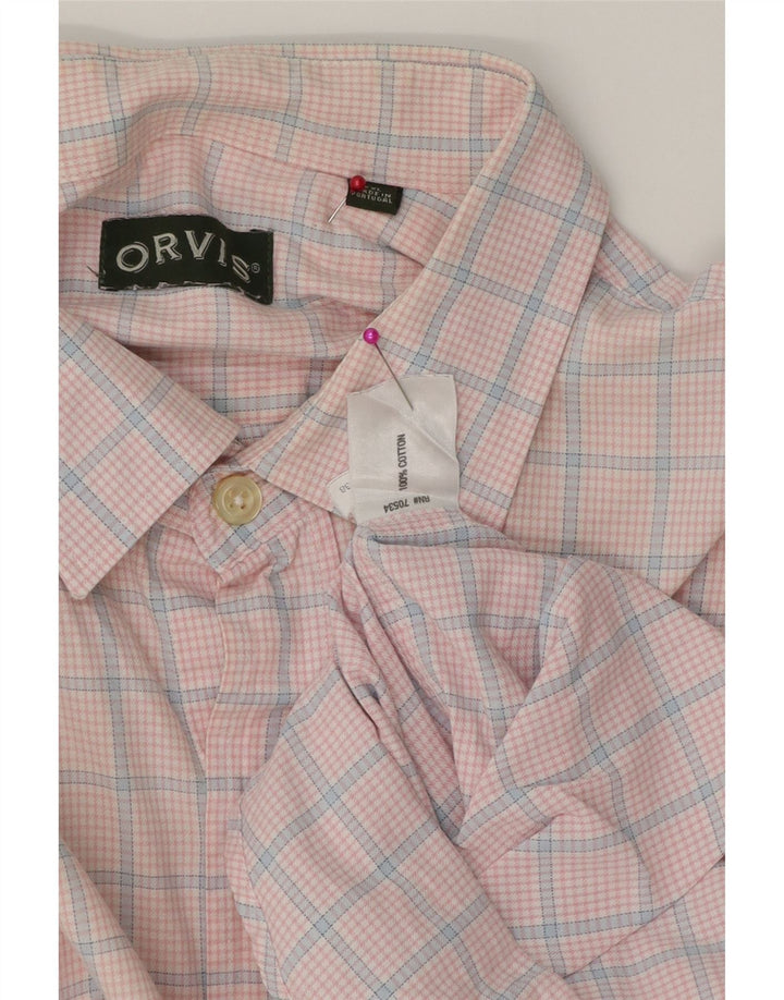 Camisa masculina Orvis 2XL algodão xadrez rosa