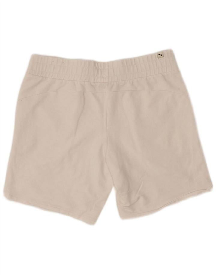 Shorts esportivos gráficos femininos PUMA Reino Unido 14 grande algodão branco