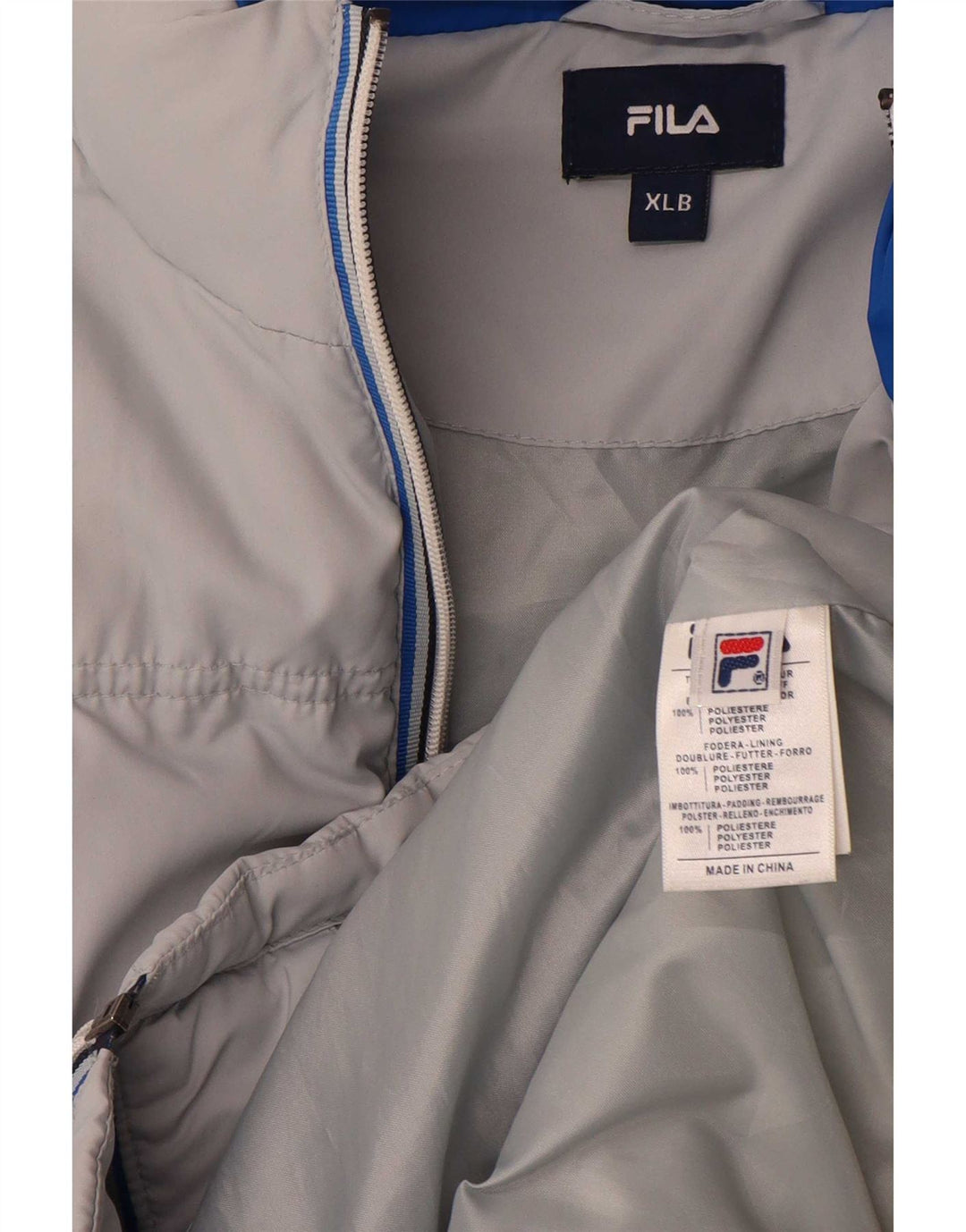 Casaco Fila Menino Acolchoado 15-16 Anos XL Cinzento Listrado Poliéster