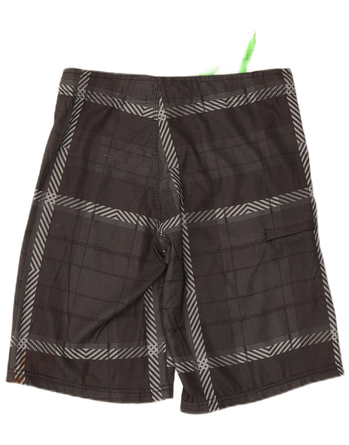 Shorts de natação feminino HURLEY UK 12 poliéster xadrez cinza médio