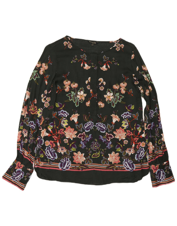 Blusa feminina Massimo Dutti de manga comprida EU 40 verde médio floral