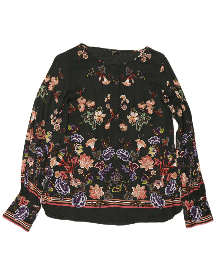 Blusa feminina Massimo Dutti de manga comprida EU 40 verde médio floral