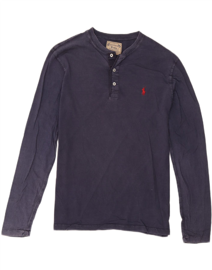 Top masculino Polo Ralph Lauren manga comprida médio algodão azul marinho