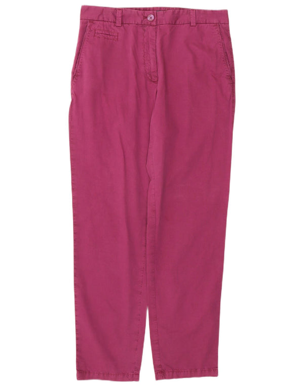 Calça chino reta feminina Marks & Spencer UK 10 pequena W32 L30 roxa