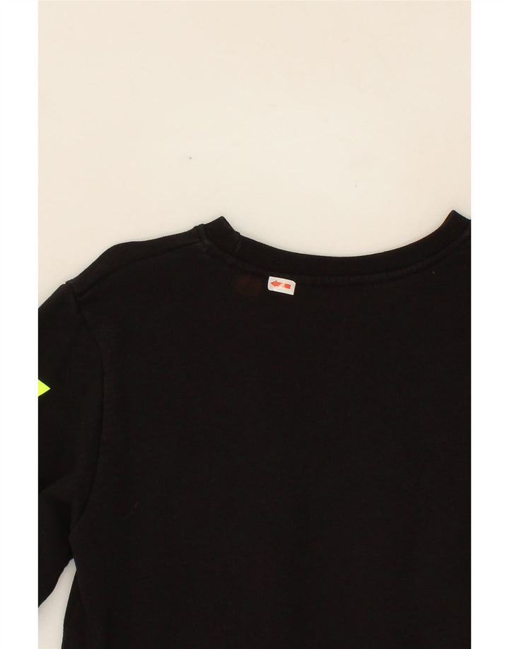 PYREX Boys Graphic Sweatshirt Jumper 10-11 Years Black Colourblock Cotton Vintage Pyrex and Second-Hand Pyrex from Messina Hembry 