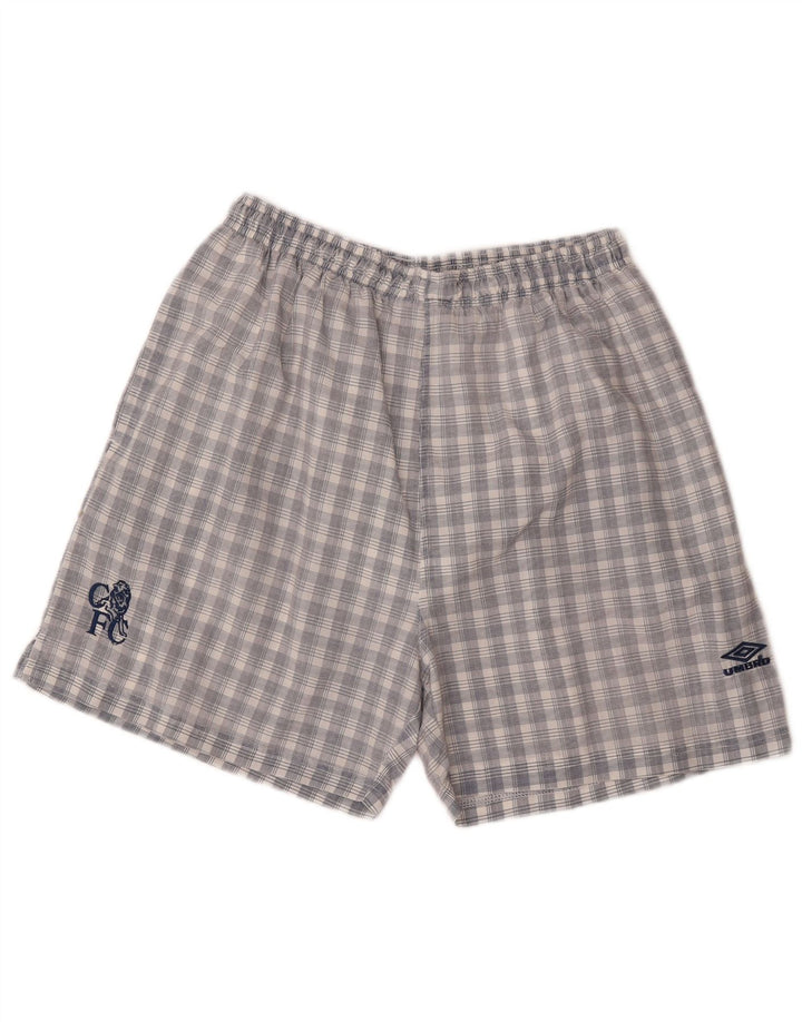 Umbro Mens Sport Shorts Médio Azul Marinho Xadrez Nylon