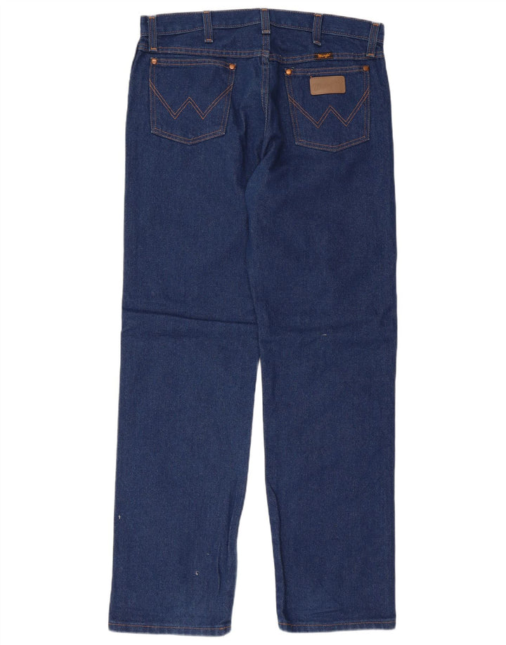 Wrangler Masculino Regular Straight Jeans W33 L32 Azul Algodão