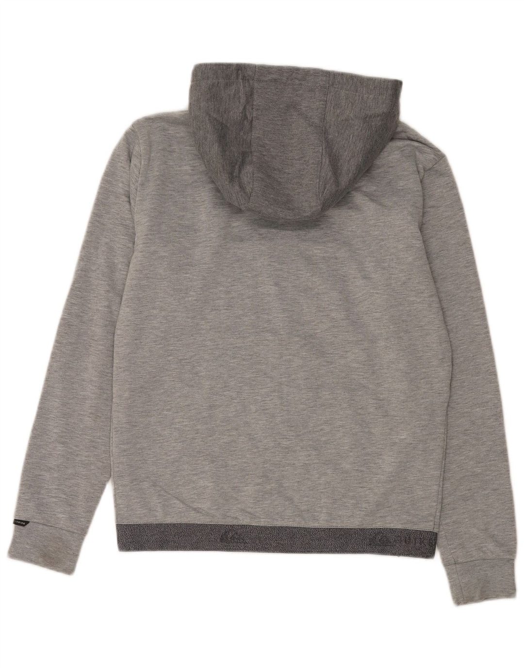 Suéter masculino Quiksilver com capuz e zíper pequeno cinza colorblock poliéster