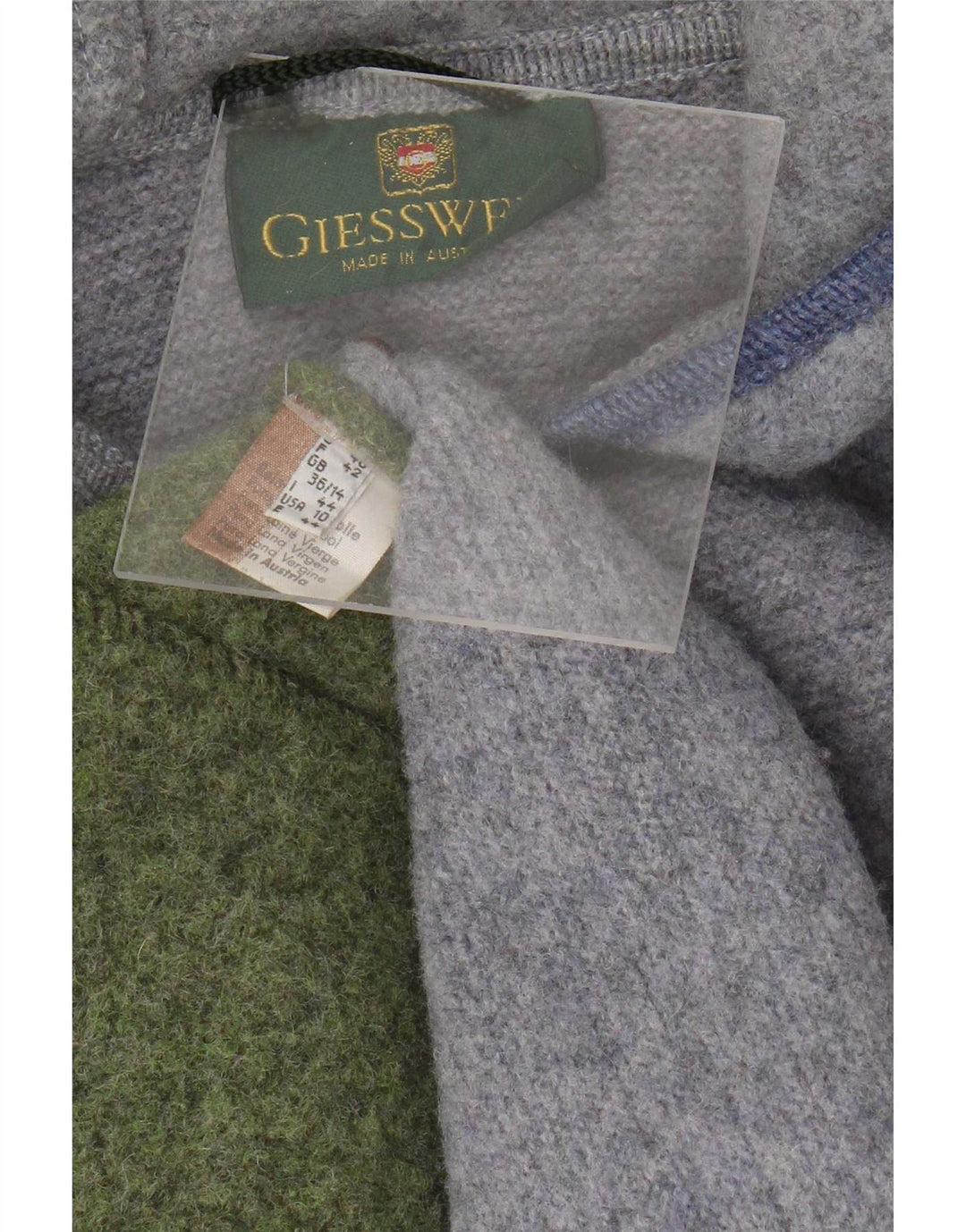 Giesswein Jaqueta Duffle Feminina com Capuz Reino Unido 14 Grande Bloco de Cores Cinza