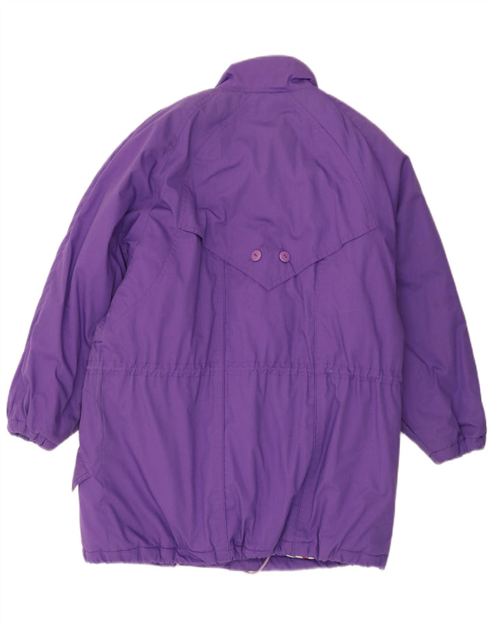 Casaco acolchoado feminino vintage UK 18 XL poliéster roxo