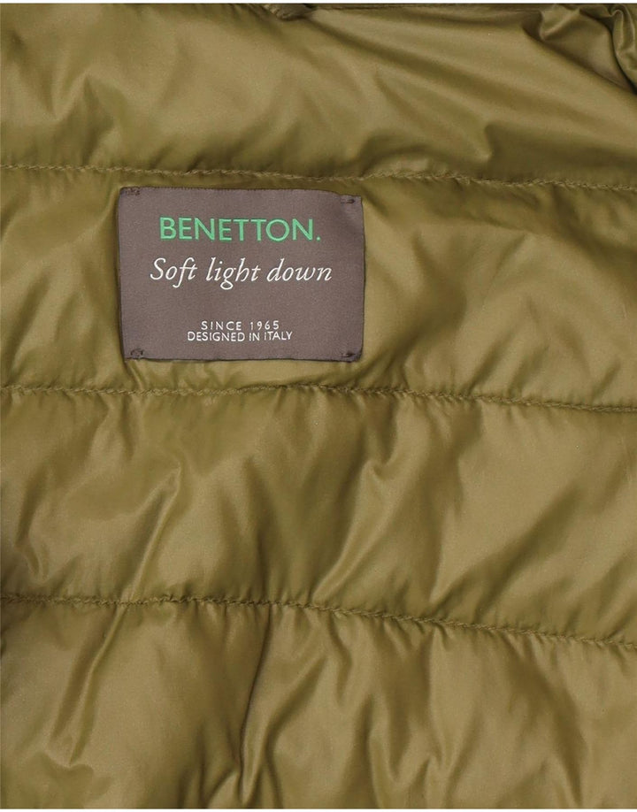 Jaqueta acolchoada feminina Benetton UK 10 pequena verde