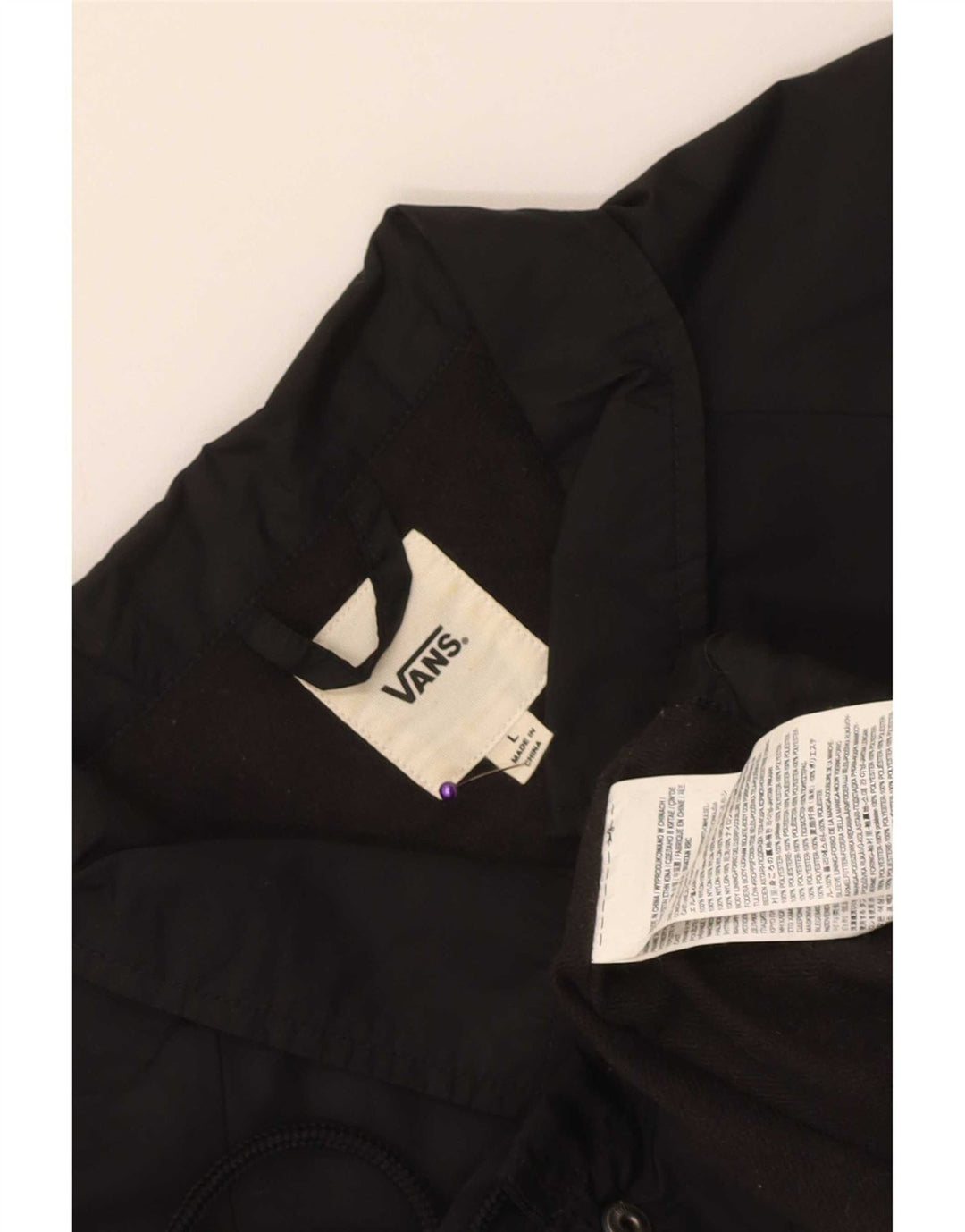 Jaqueta de chuva feminina Vans UK 16 grande preto nylon