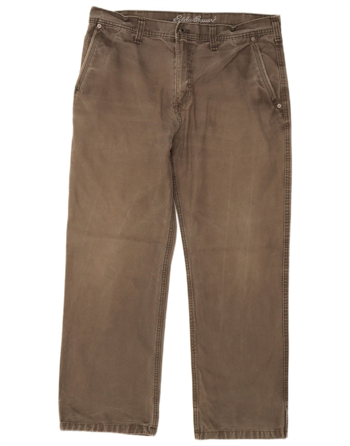 Calça cargo reta masculina Eddie Bauer W36 L30 algodão cinza