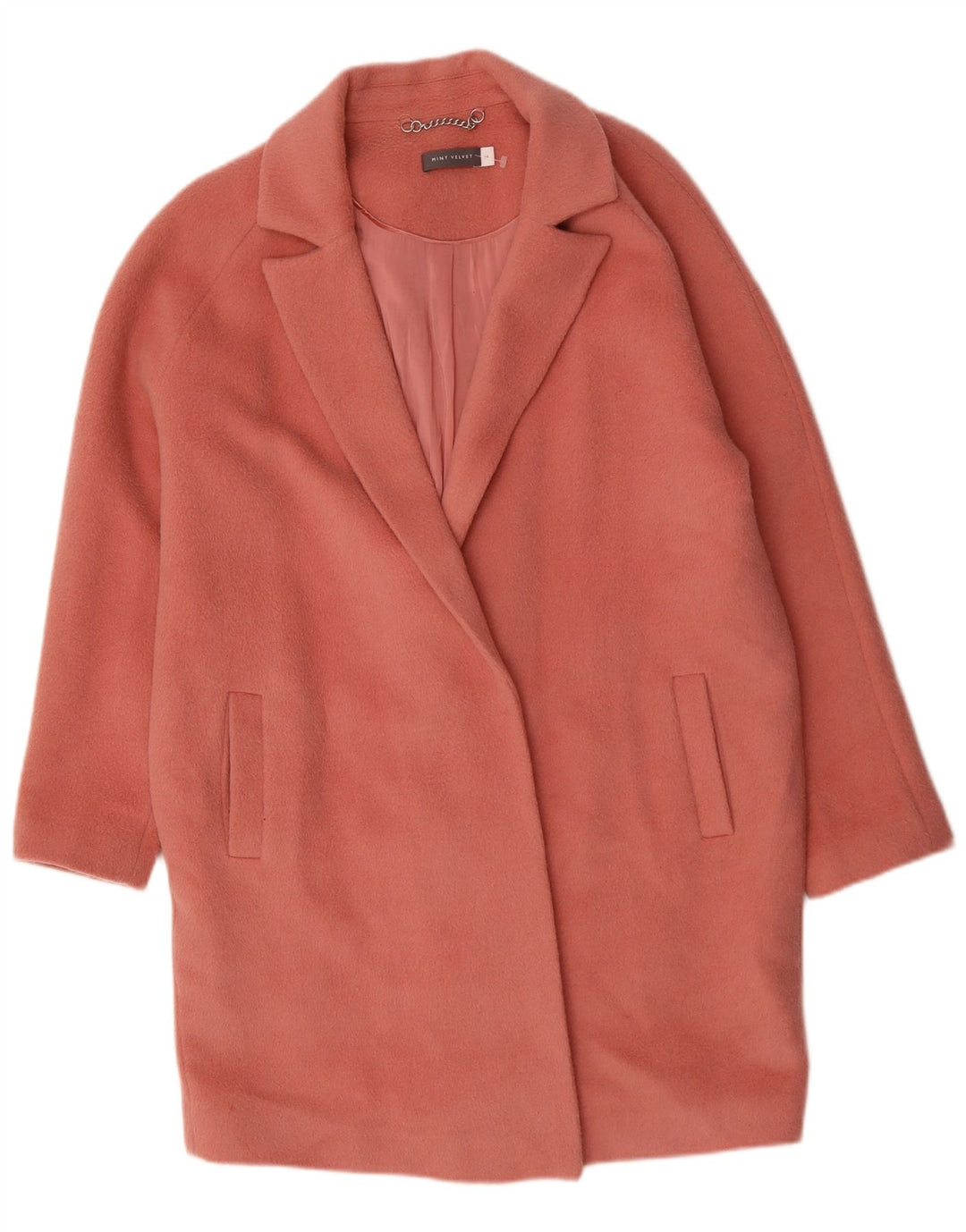 Sobretudo aberto grande feminino MINT VELVET UK 14 grande lã rosa