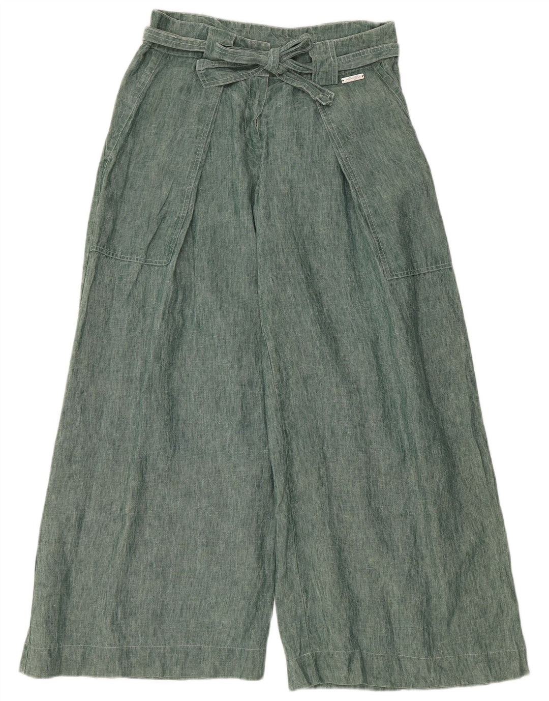 Calça chino feminina LIU JO com perna larga W30 L27 verde