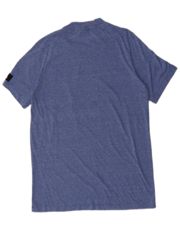 Adidas Mens Graphic T-Shirt Top Médio Poliéster Salpicado Azul