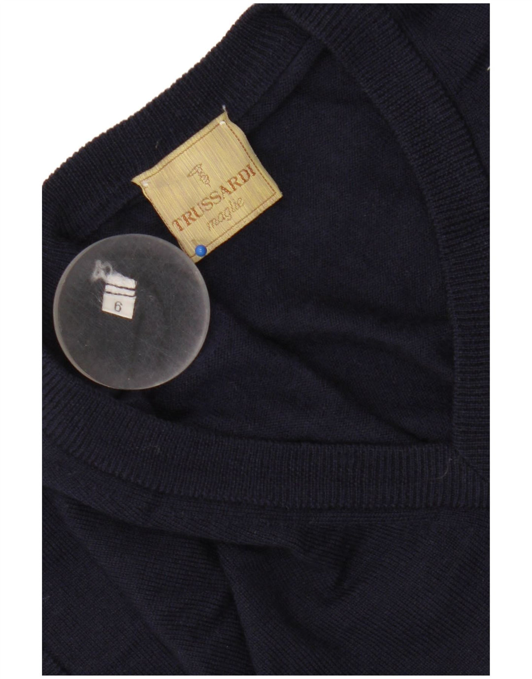 Trussardi Mens Colete Regata Grande Lã Merino Azul Marinho