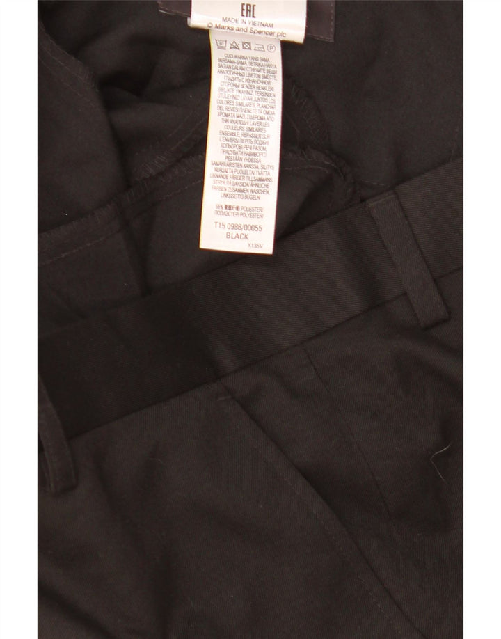 Calça masculina de terno regular Marks & Spencer W36 L25 poliéster preto
