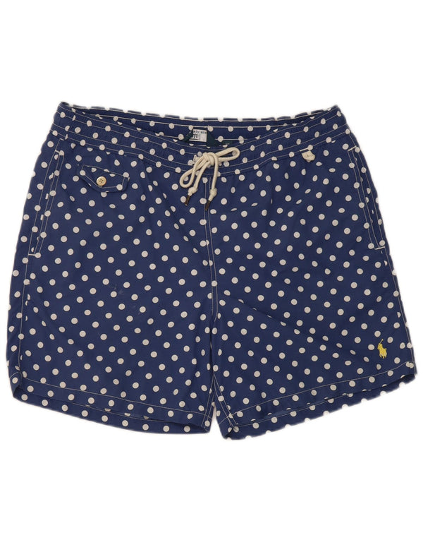 Polo Ralph Lauren Shorts de natação masculino médio azul bolinhas nylon