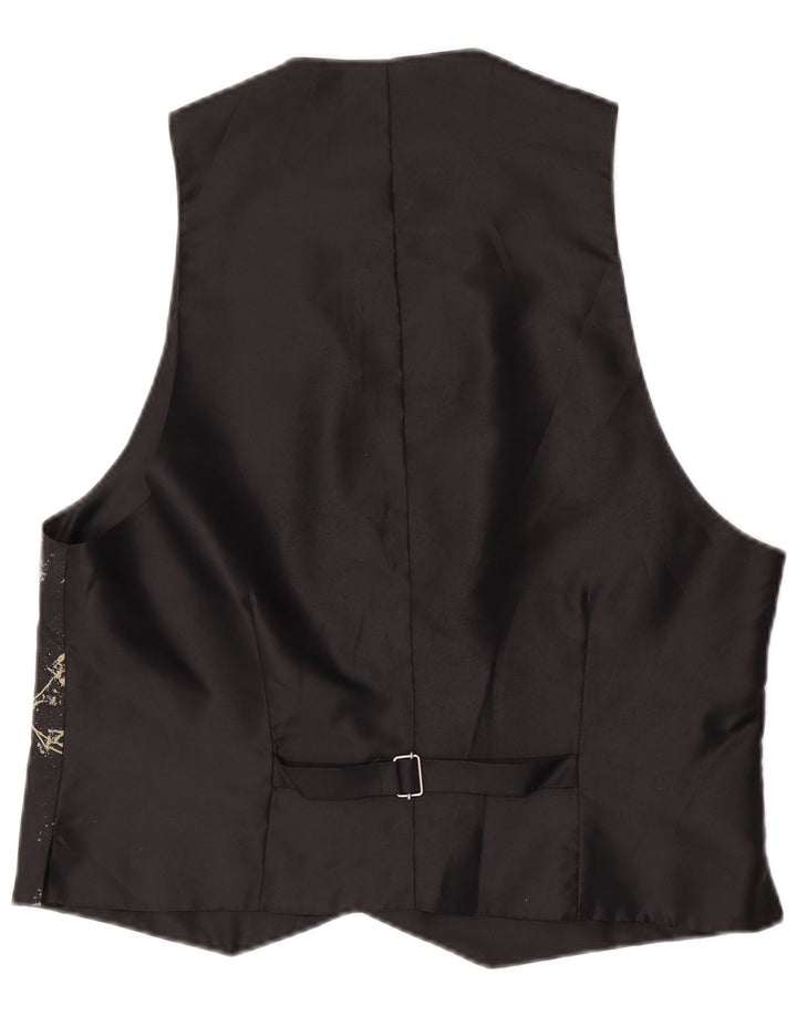 Colete masculino C&A EU 52/54 grande poliéster geométrico preto