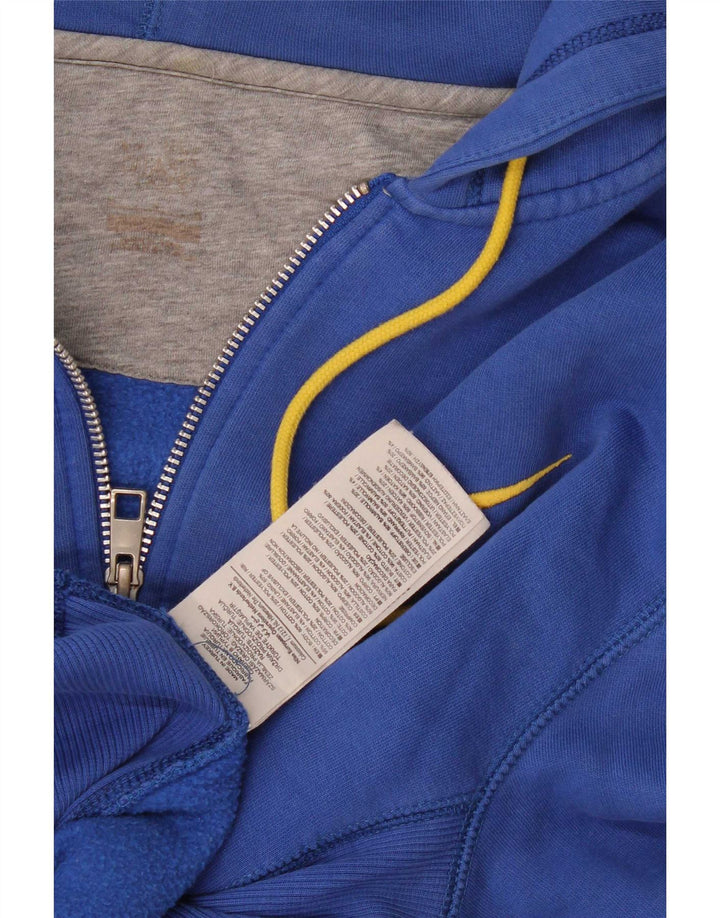 Suéter masculino Nike com capuz e zíper grande algodão azul