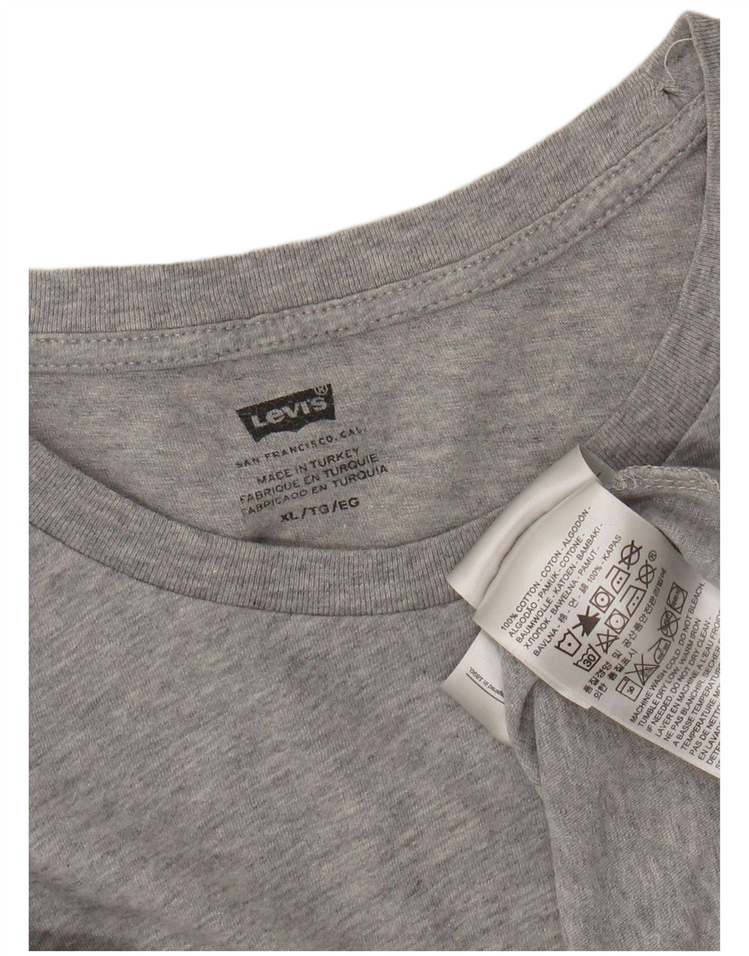 Camiseta feminina Levi's UK 18 XL algodão cinza