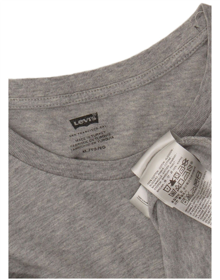 Camiseta feminina Levi's UK 18 XL algodão cinza