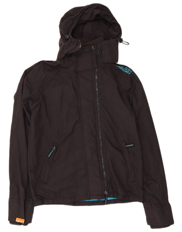 Jaqueta de chuva masculina Superdry com capuz UK 36 pequena nylon preto