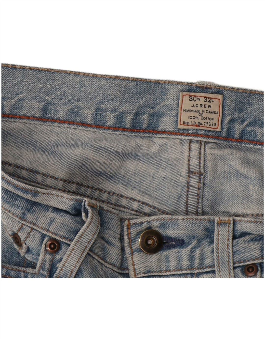 J. Crew Jeans reto masculino W30 L32 algodão azul