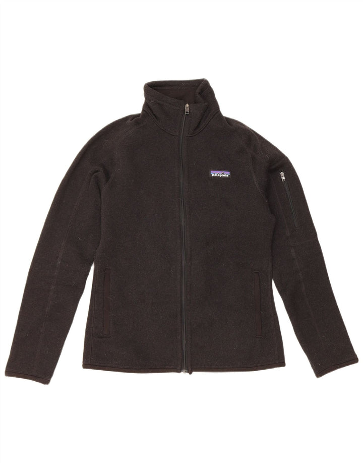 Patagonia Womens Regular Fit Tracksuit Top Jacket UK 10 Pequeno Preto