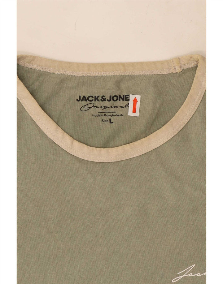 Camiseta masculina Jack & Jones grande algodão verde