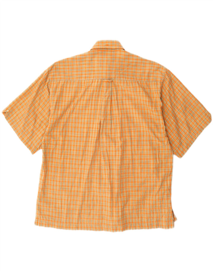 Camisa masculina de manga curta BEN SHERMAN xadrez laranja médio