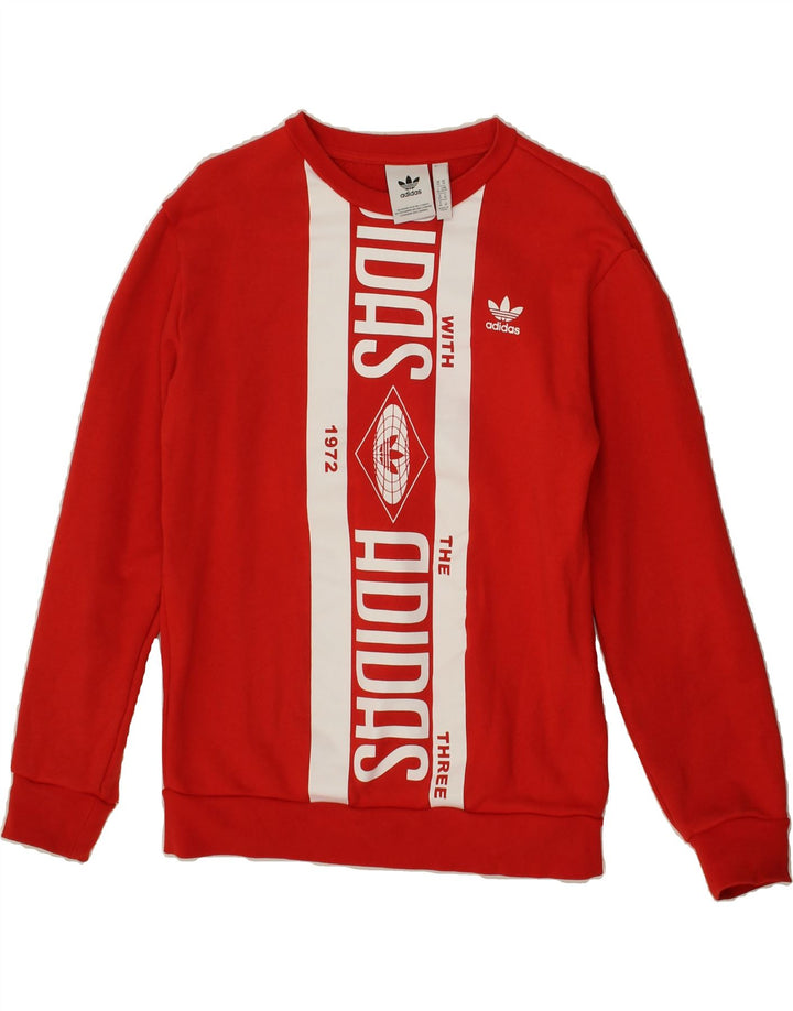 ADIDAS Mens Graphic Sweatshirt Jumper XS Black Cotton Vintage Adidas and Second-Hand Adidas from Messina Hembry 
