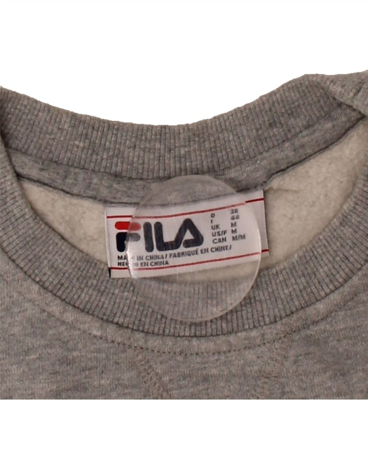 FILA Womens Sweatshirt Jumper UK 14 Medium Grey Cotton Vintage Fila and Second-Hand Fila from Messina Hembry 