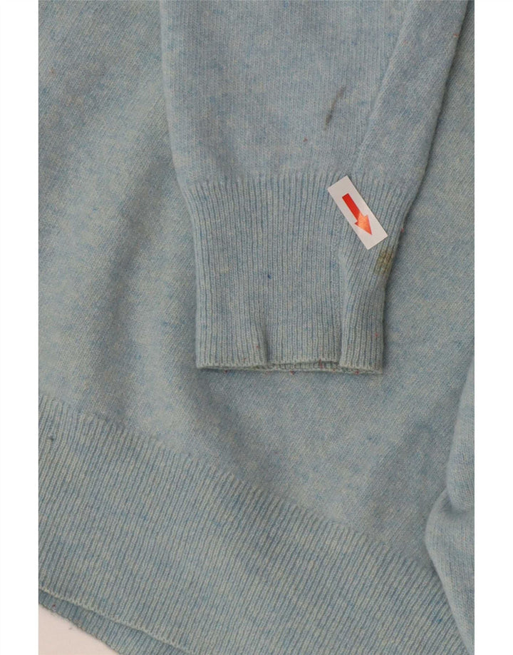 Suéter masculino Lacoste com gola redonda, tamanho 3, lã de cordeiro azul pequena