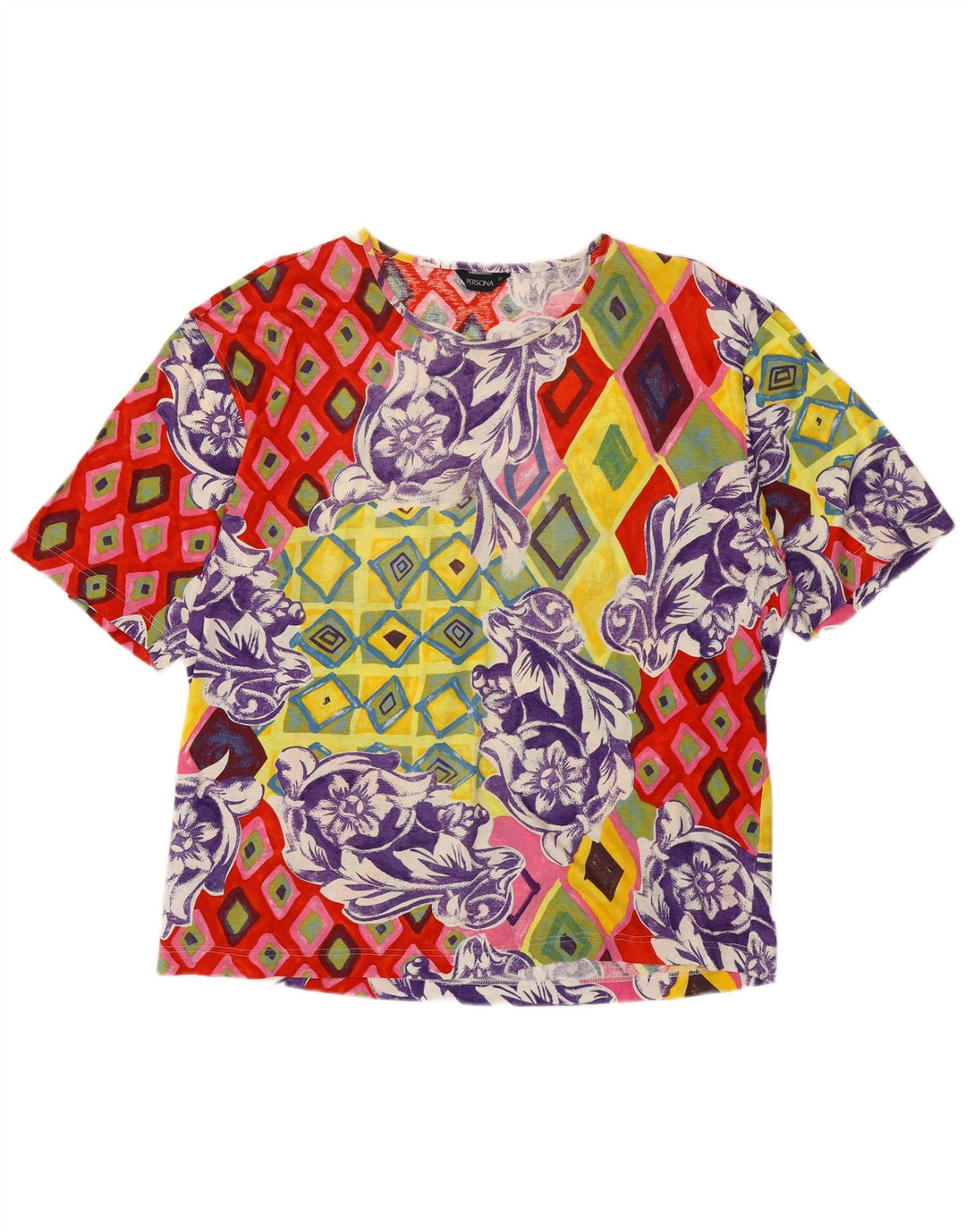 PERSONA Womens T-Shirt Top Size 21 Medium Multicoloured Floral