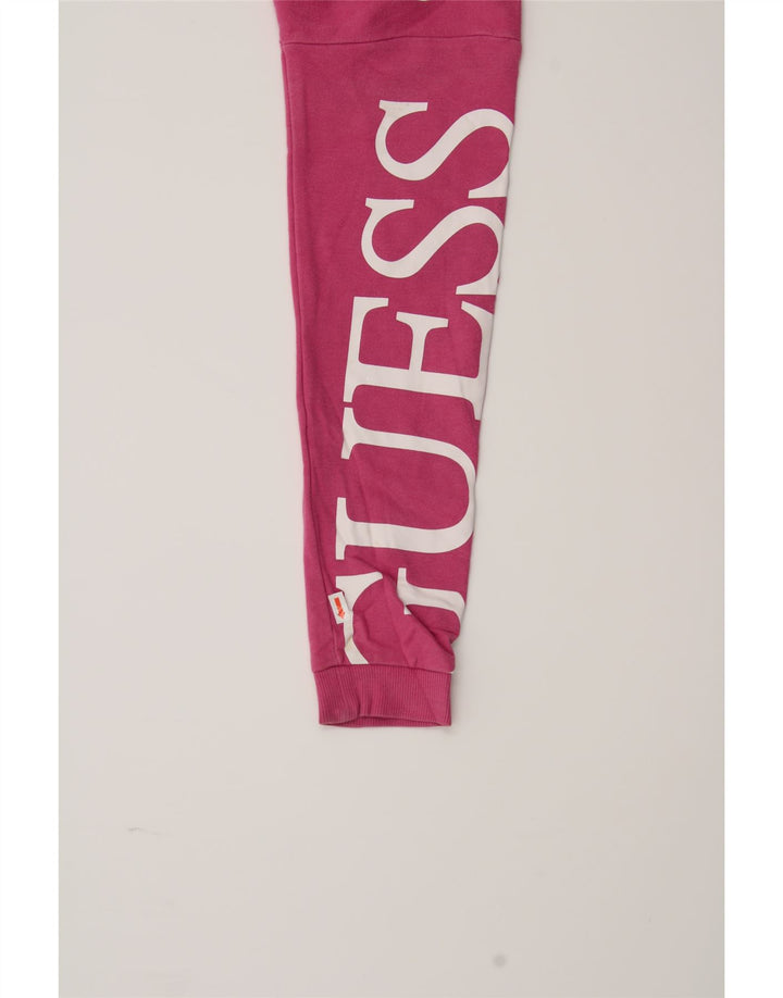 GUESS Girls Graphic Crop Sweatshirt Jumper 11-12 Years Pink Cotton Vintage Guess and Second-Hand Guess from Messina Hembry 
