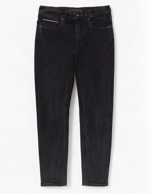 Tommy Hilfiger Masculino Denton Straight Jeans W30 L30 Algodão Preto